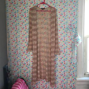Open Stripe Long Cardigans